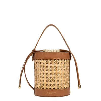 Lancaster Small Bucket Bag Cannage Rotin