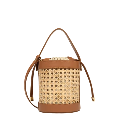 Lancaster Small Bucket Bag Cannage Rotin